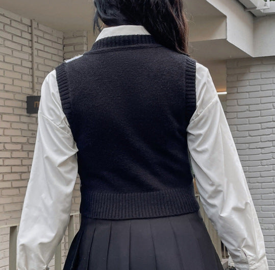 Skull Slim-fit Temperament V-neck Sleeveless Vest