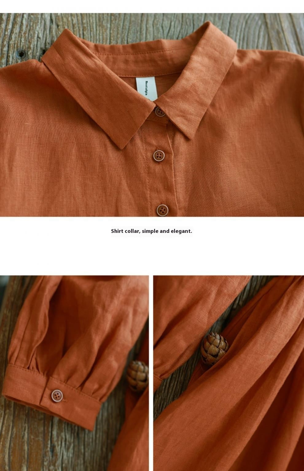 Women's Autumn Solid Color Linen Art Skirt